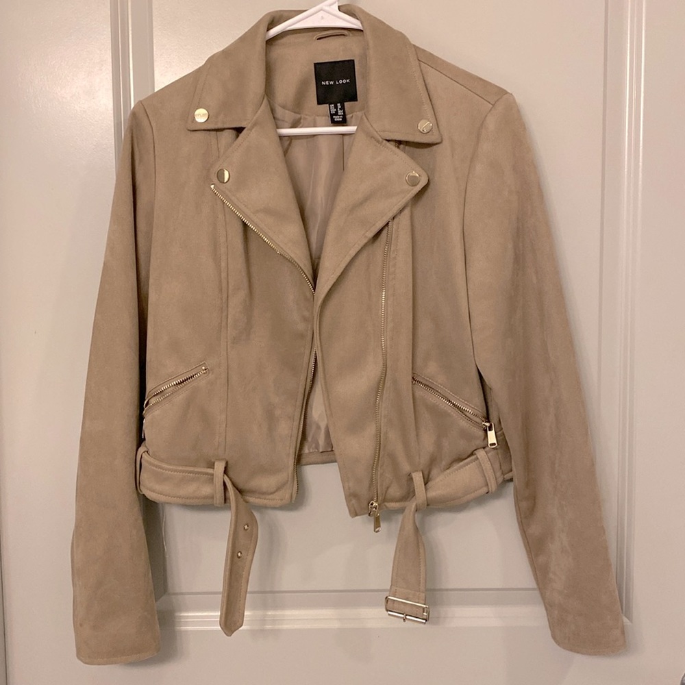 Biker jacket faux suede